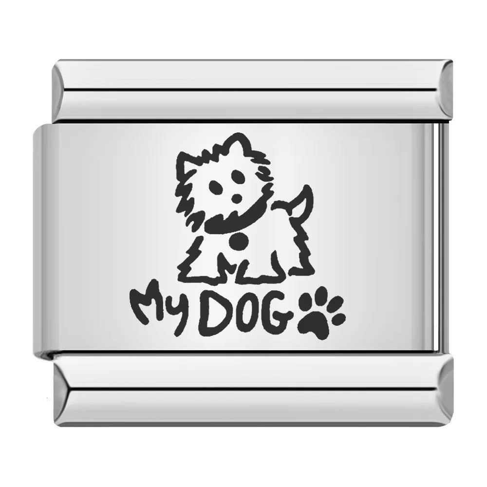 Wholesale 9mm Italian Charm Starter Bracelets DIY square Single Section Creative Stainless Steel Composable Bracelet