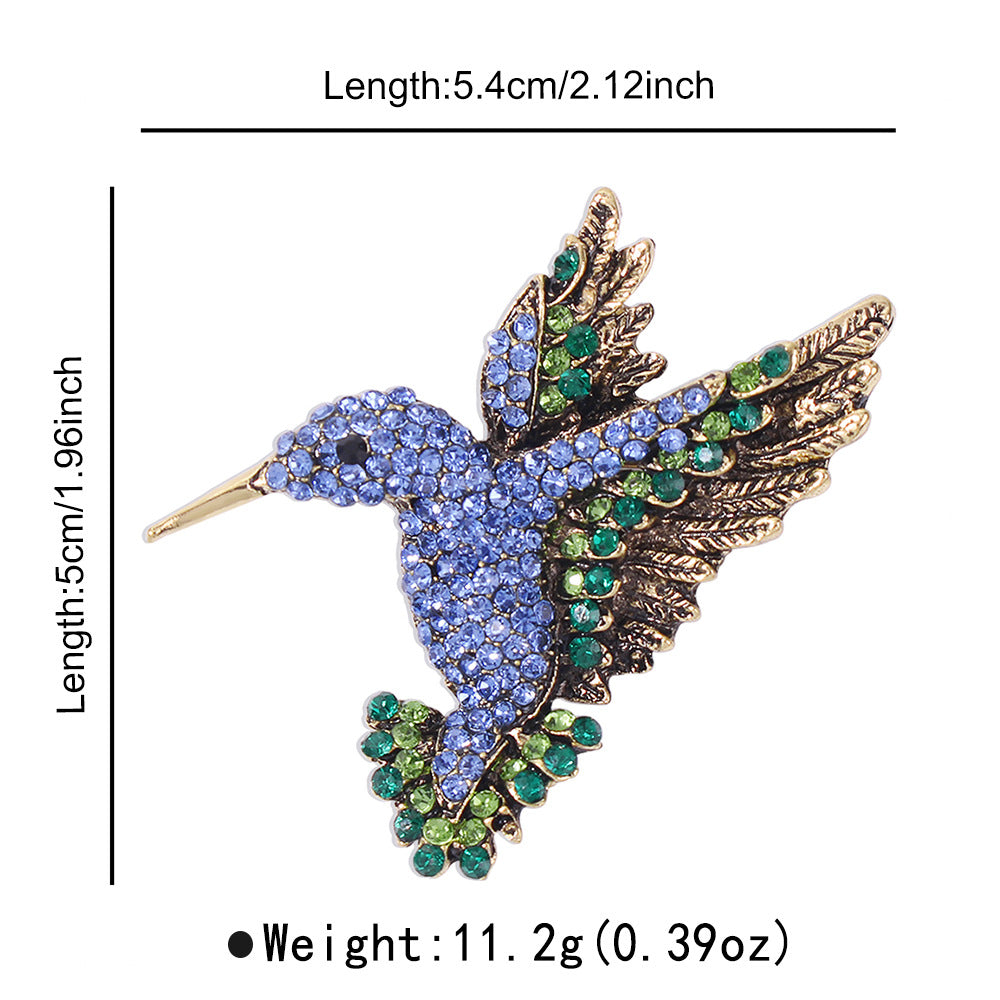 Wholesale rhinestone hummingbird brooch