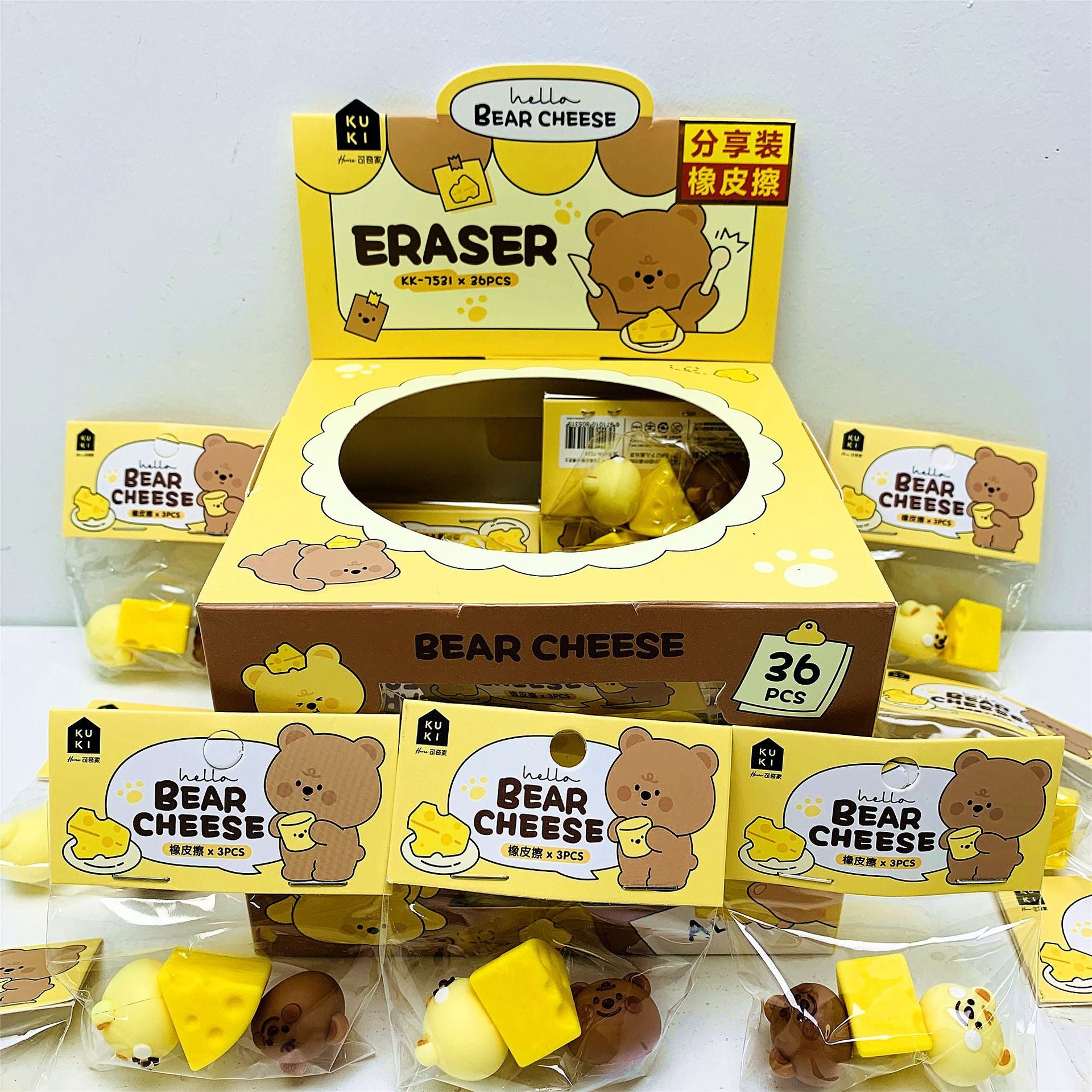 Wholesale of 36PCS 3D Bear Rubber ACC-ER-YSP002