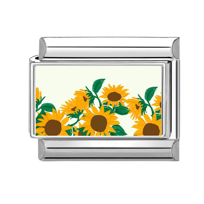 Wholesale Cute Cartoon Floral Charm Bracelet Stainless Steel DIY Jewelry Boutique Accessory