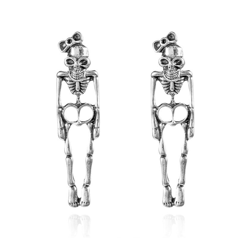 Wholesale Halloween Artificial Human Skeleton Pattern Earrings
