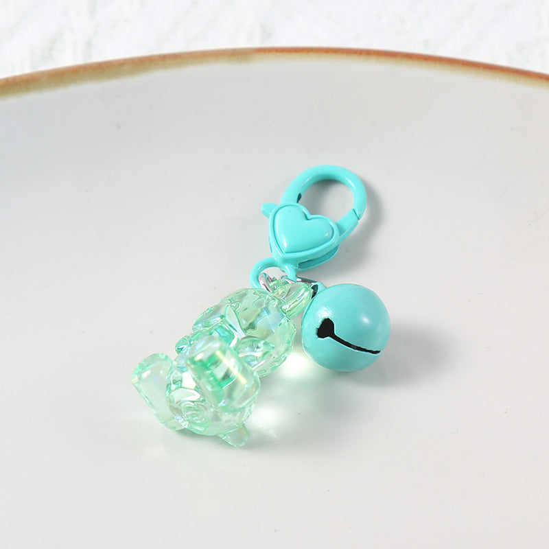 Wholesale Acrylic Teddy Bear Keychains, Bell Pendants ACC-KC-HuiMei011