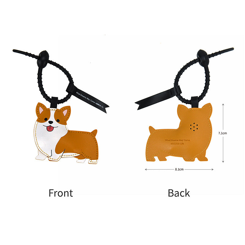 Wholesale Leather Squeaky Dog Keychain Car Hanging Charm Decorative Gift