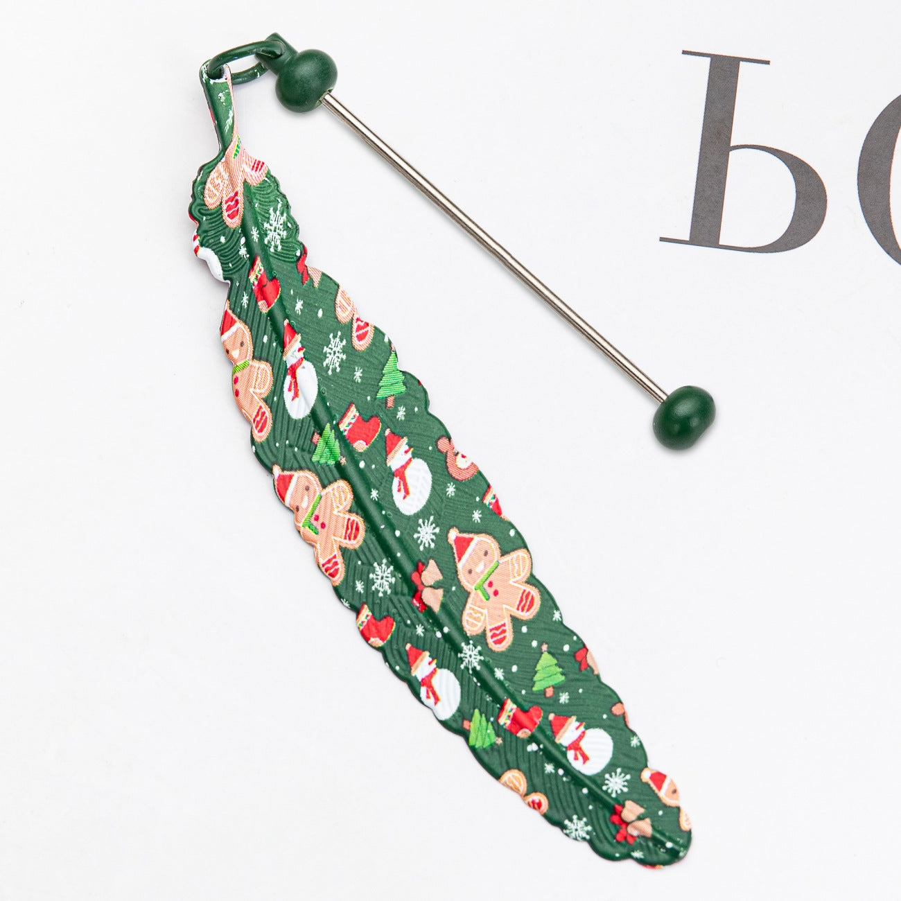 Wholesale Christmas Halloween Feather Bookmark Beadable Metal Bookmark