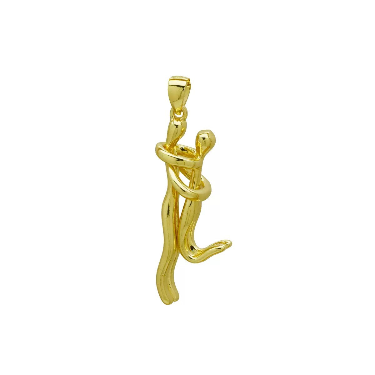 Wholesale Creative Couple Hugging Pendant Necklace Gold Plated Copper Fashion Accessory