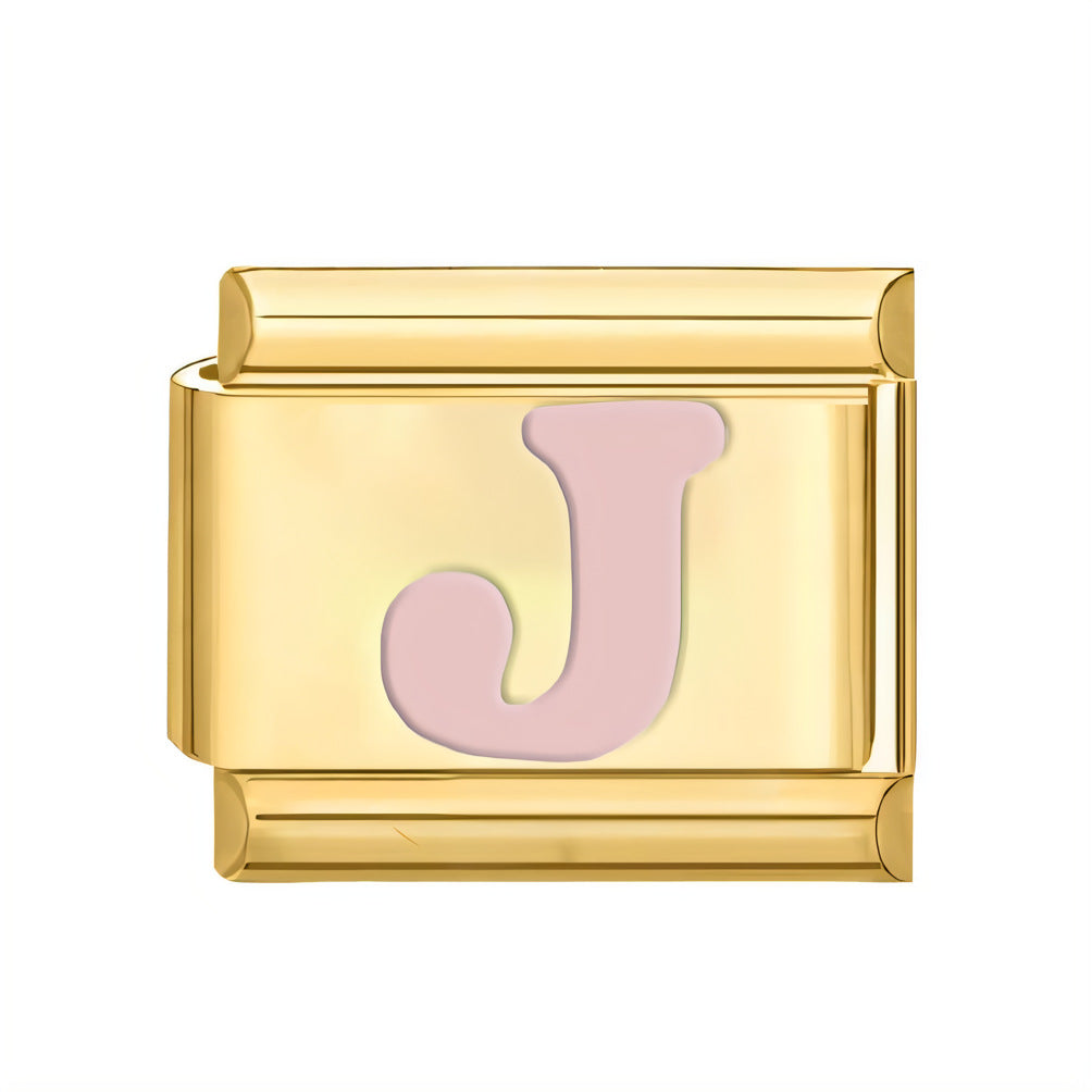 Wholesale ltalian Charms DlY Composable Bracelet Letter Module Stainless Steel DlY Bracelet