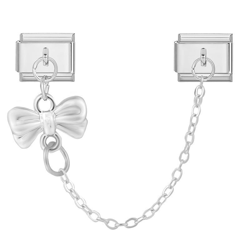 Bracelet de charme italien en gros 9 mm DIY SPLICURE DOUBLE PENDANT BRACILABLE D'ECHELABLE EN ACI