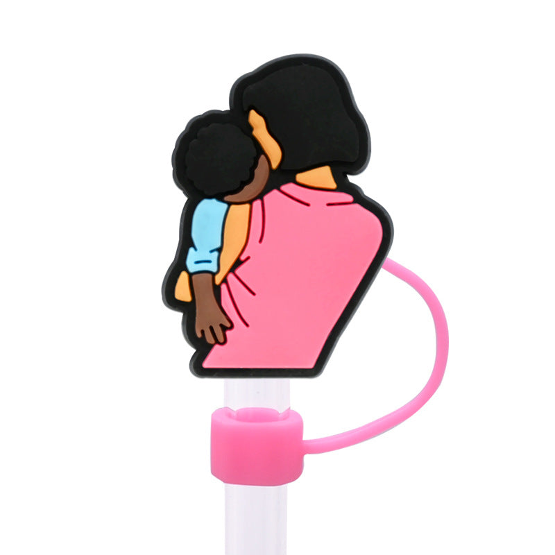 Wholesale Random 100pcs Mother's Day Straw Cover 10MM Straw Tube Cap