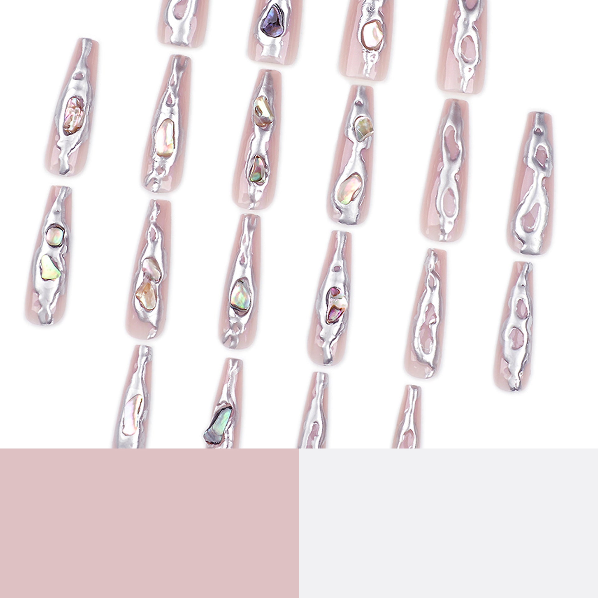 Wholesale 24 Pieces/box Long Diamond Press-on Nails Kits Nail Stickers ACC-NS-LeFan087