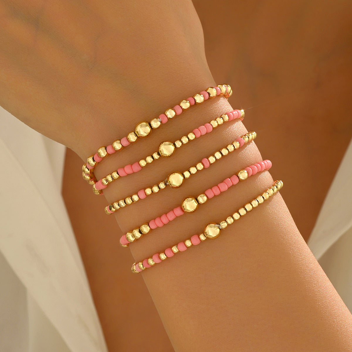 Wholesale Bohemian Beaded Bracelet Set Colorful Cross Design Women S Jewelry Accessory Gift