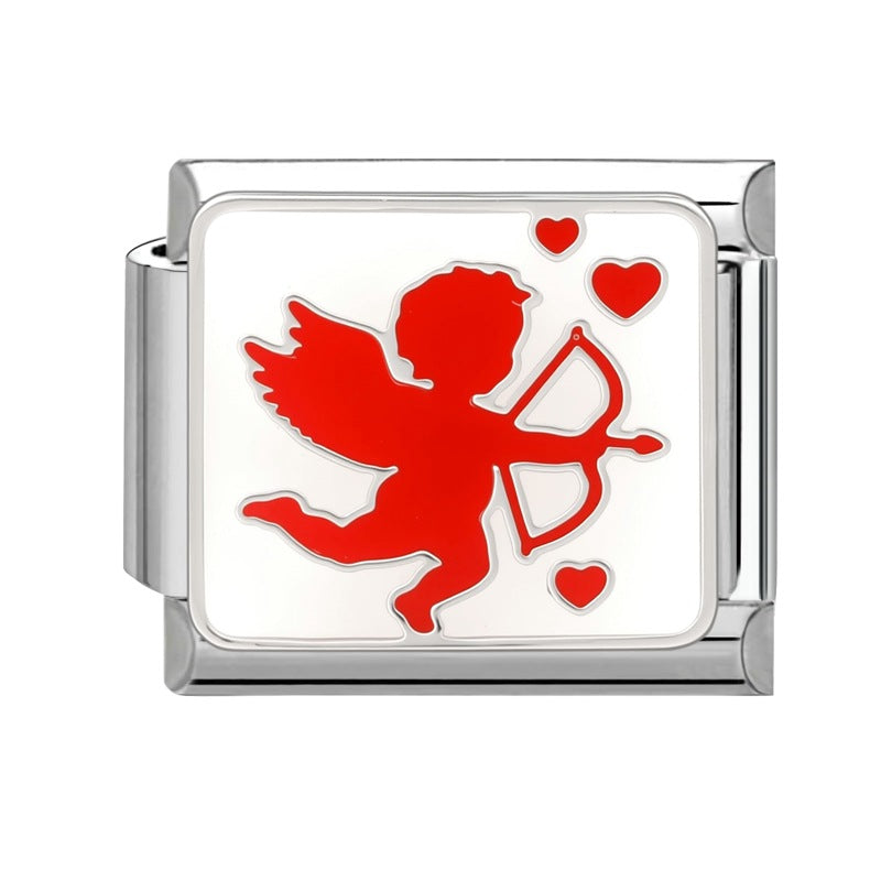 Wholesale  9mm Italian Charm Starter Bracelets DIY square Single Section Creative Stainless Steel Composable Bracelet