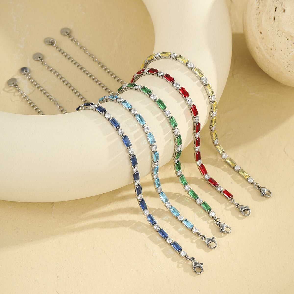 Wholesale  Color Zircon Bracelet Stainless Steel Bracelet