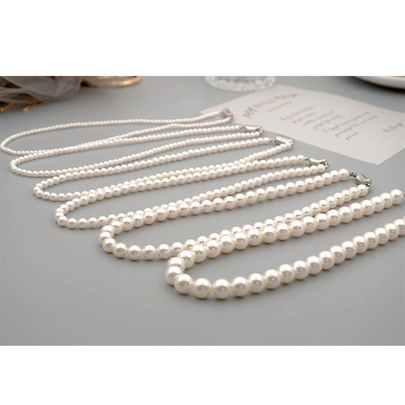 Wholesale S925 sterling silver ingot buckle pearl necklace