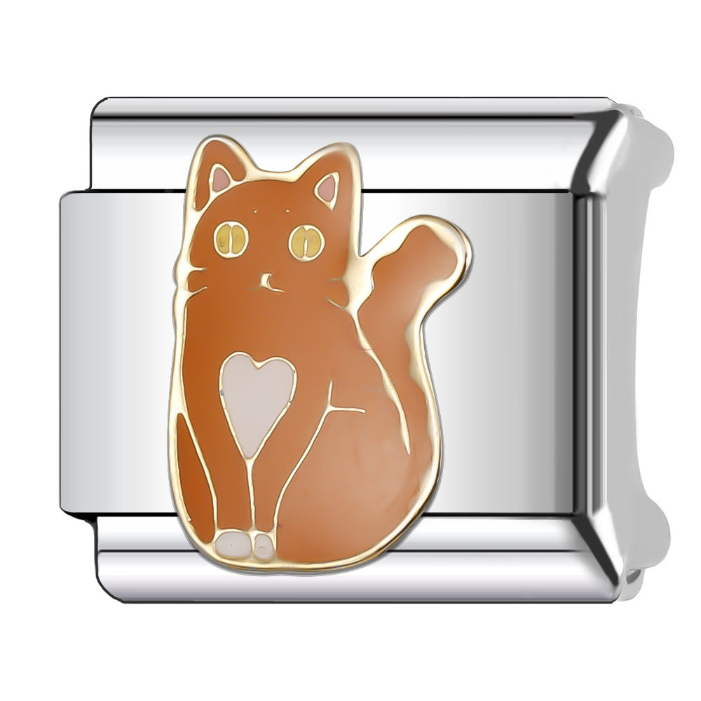 Wholesale Italian Charm Bracelet 9mm DIY Splicing Cute Cartoon Animal Stainless Steel Composable Bracelet