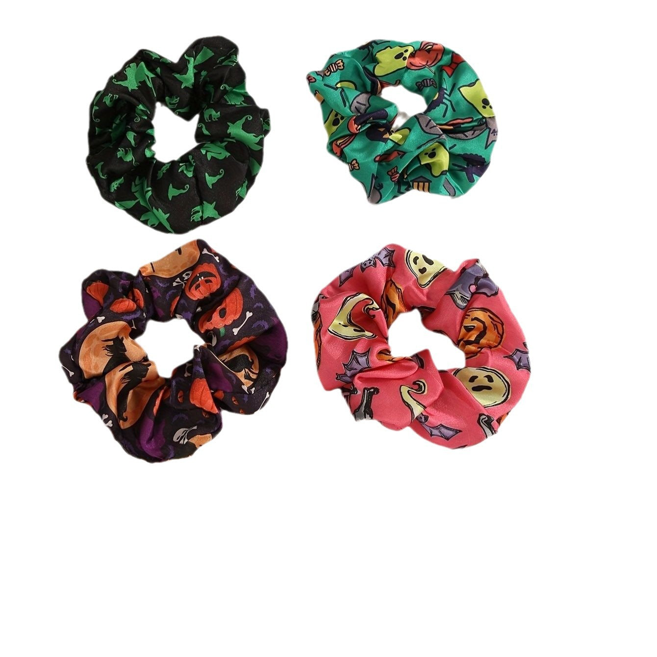 Wholesale Halloween Triangle Bandana Streamer Hair Scrunchies ACC-HS-Mulin003