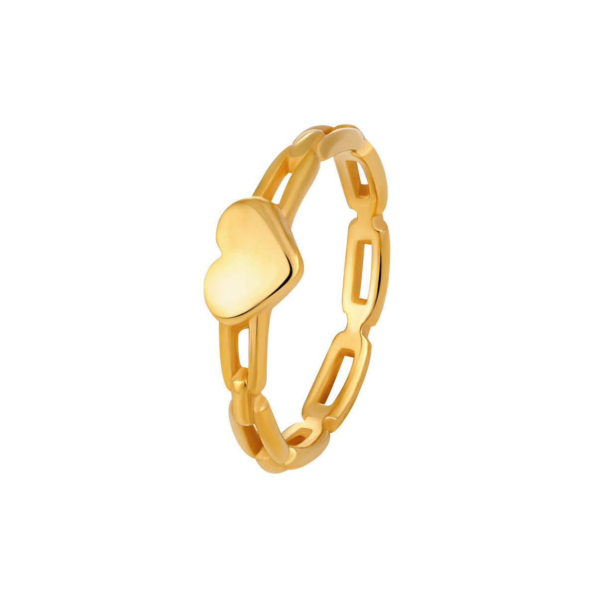 Wholesale Titanium steel openwork heart ring