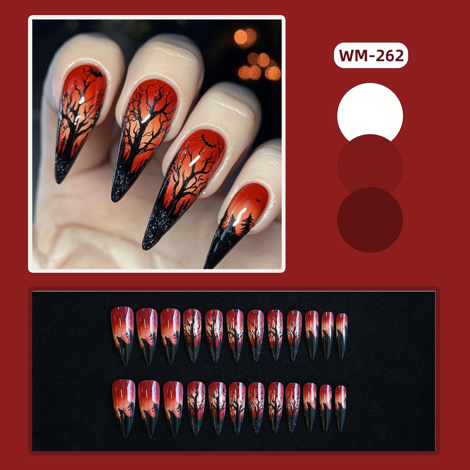 Wholesale 24 Pieces/ box  Flame Wasteland Nails Kits Nail Stickers