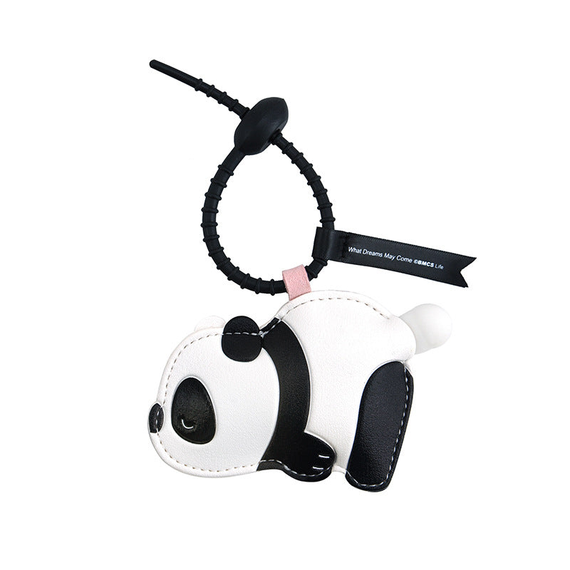 Wholesale Trendy Panda Bubble Blowing Keychain Pendant PU Cartoon Design Decorative Bag Charm Gift For Teens
