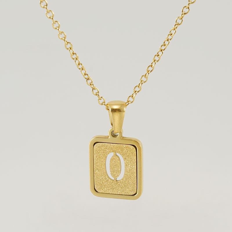 Wholesale 18K stainless steel hollow 26 English letter necklace