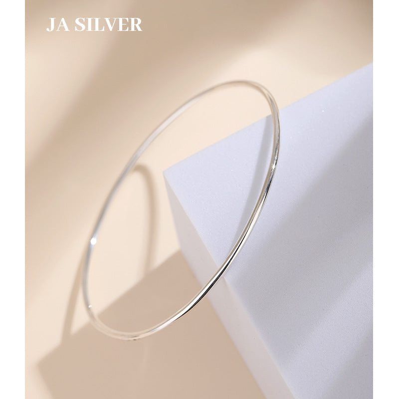 Wholesale S999 handmade sterling silver glossy silver bracelet