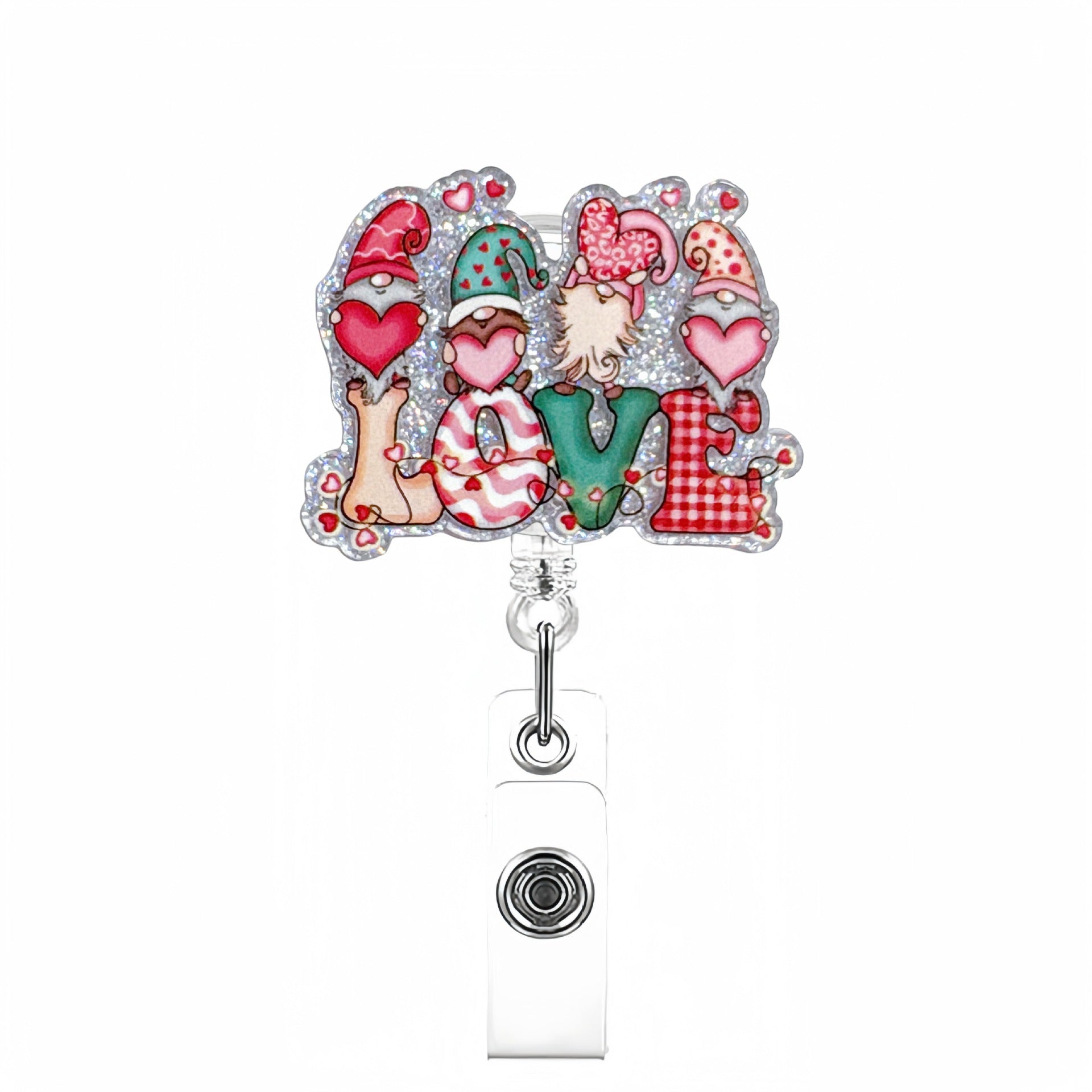 Wholesale Valentine' s Day Acrylic Telescopic Badge Reels