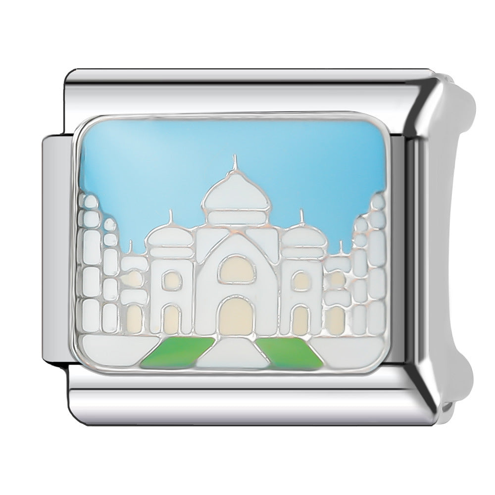 Wholesale Italian Charm Bracelet 9mm DIY Splicing Creative Pattern Stainless Steel Composable Bracelet