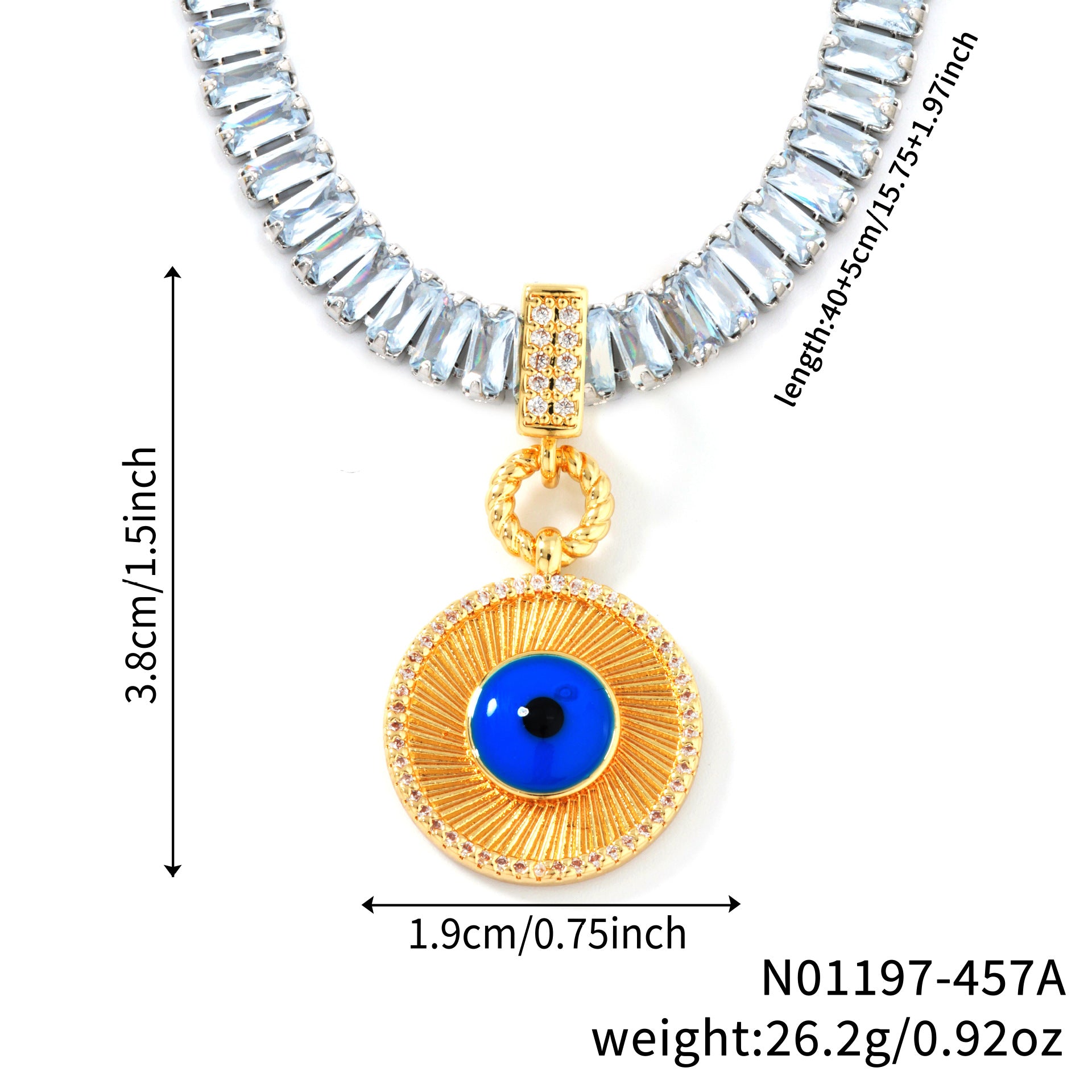 Wholesale  Blue Niche Water Drop Ocean Heart Pendant Necklace