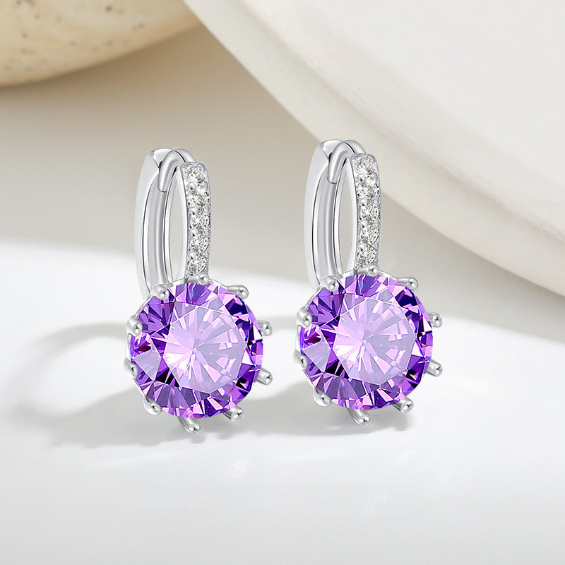 Wholesale Colored Zirconia Copper Earrings ACC-ES-YingRong003