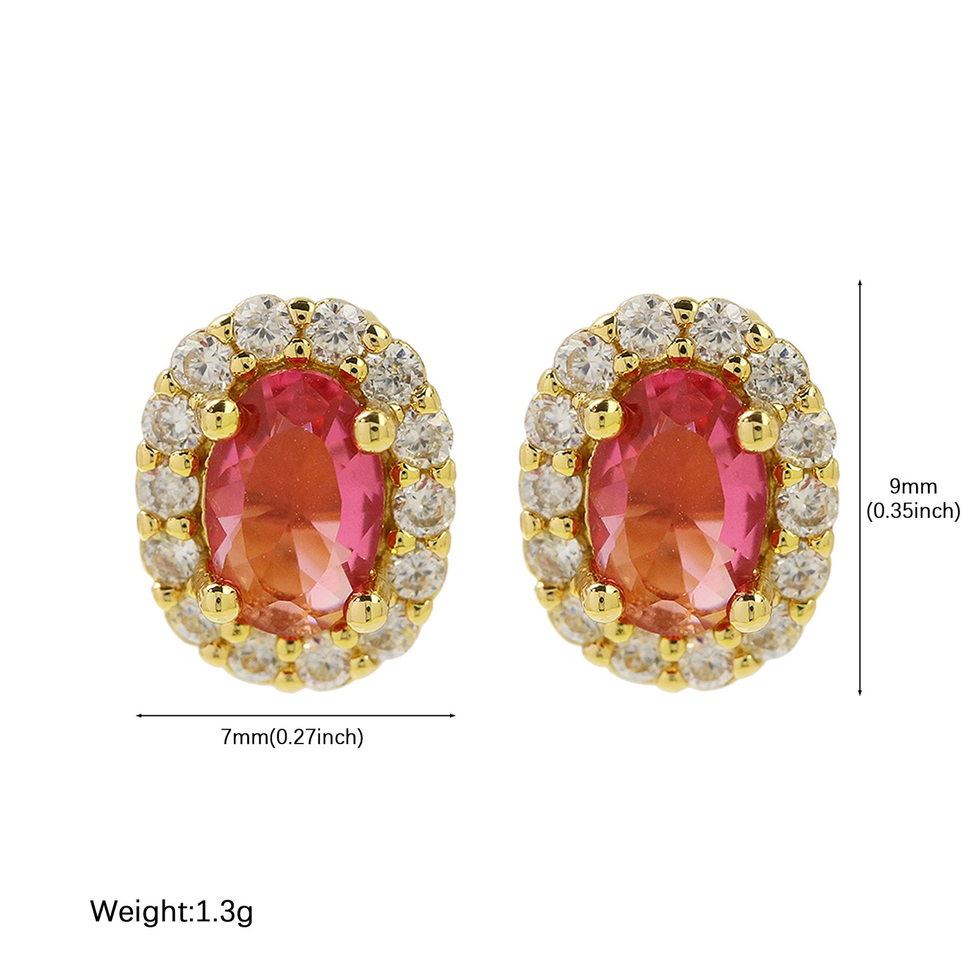 Wholesale  Brass Color Gem December Birthstone Birthstone Earrings