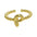 Wholesale  18k Golden Glaze Brass Bubble Balloon Letter  26 Ring