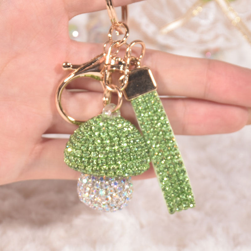 Wholesale Colorful Rhinestone Small Mushroom Keychain ACC-KC-GuangHui001
