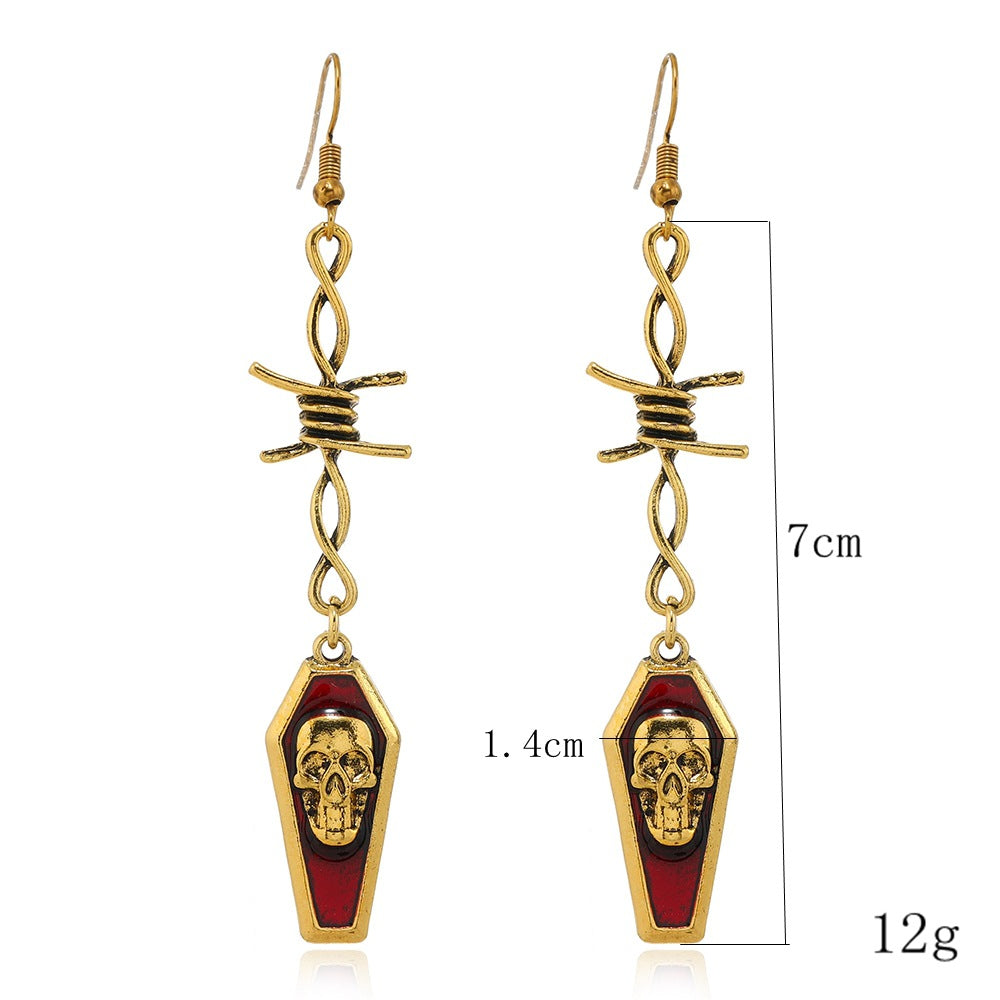 Wholesale Skull Tassel Drop Earrings  Trendy Fashion Accessory for Women