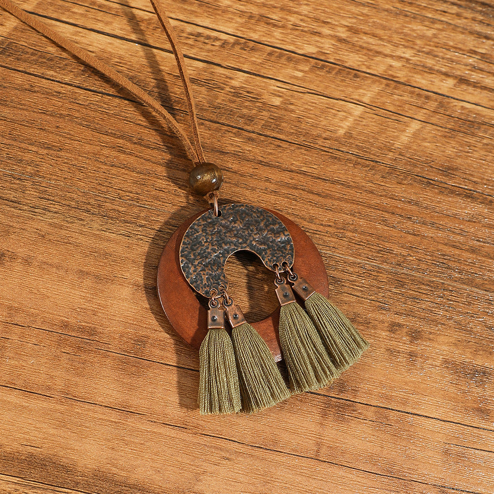 Wholesale Retro Ethnic Style Flower Shell Hollow Necklace Jewelry Accessory for Gift Boutique Resale
