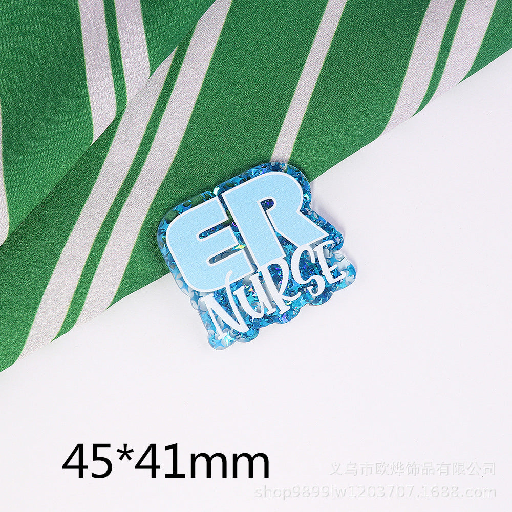 Wholesale 10pcs DIY Flatback Cartoon Medical Acrylic Flatback Badge Reels Retractable Keychain DIY Accessories ACC-FK-OuYe012