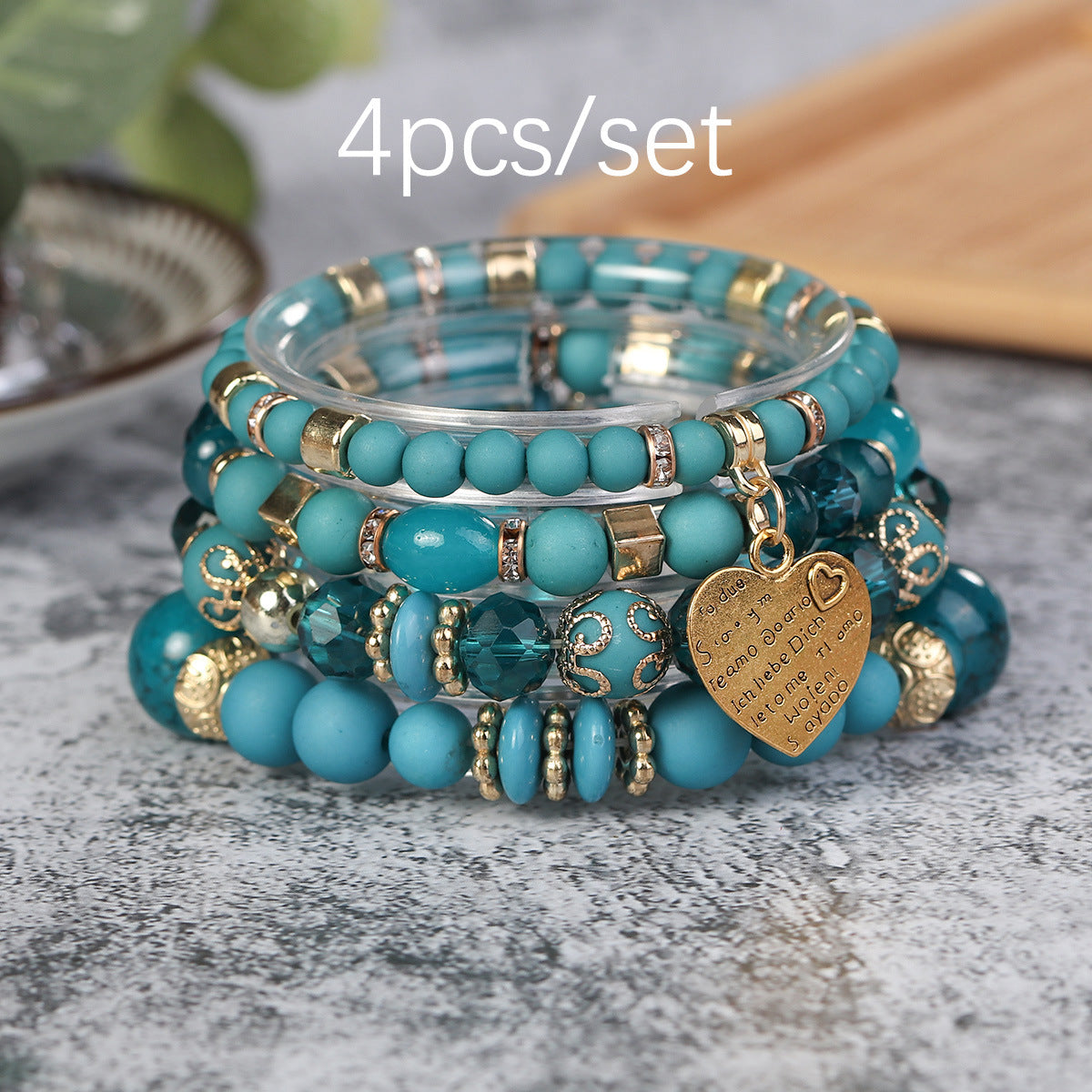 Wholesale Bohemian Retro Ethnic Style Heart Pendant Bracelet ACC-BT-Lijie004