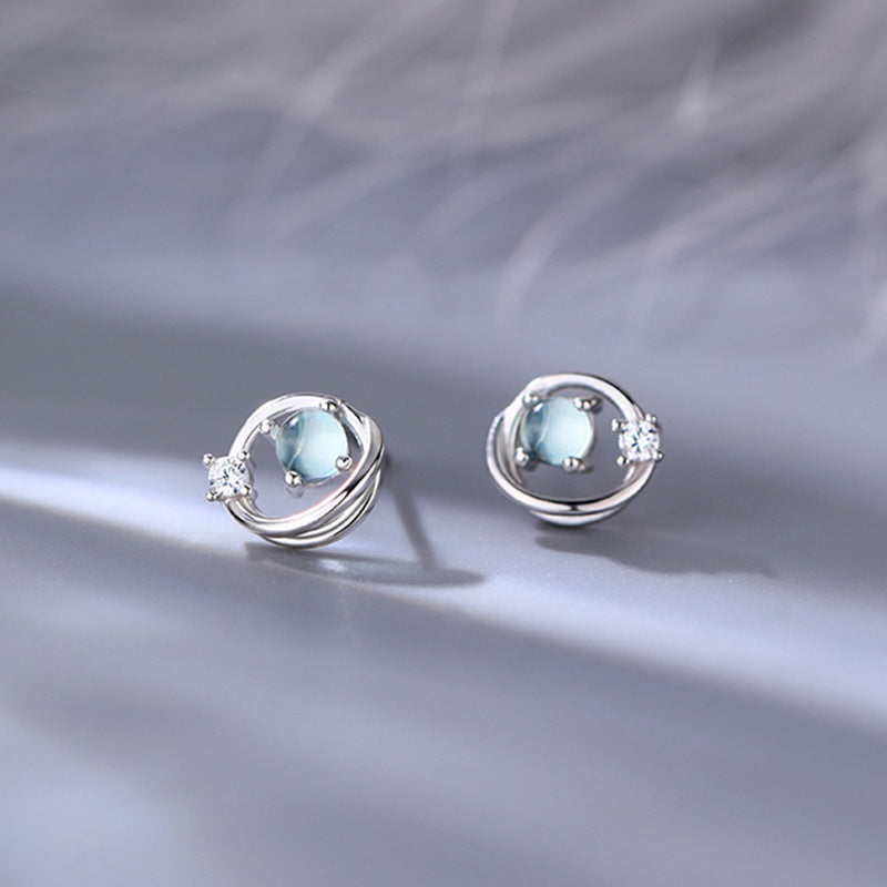 Wholesale blue glaze star earrings