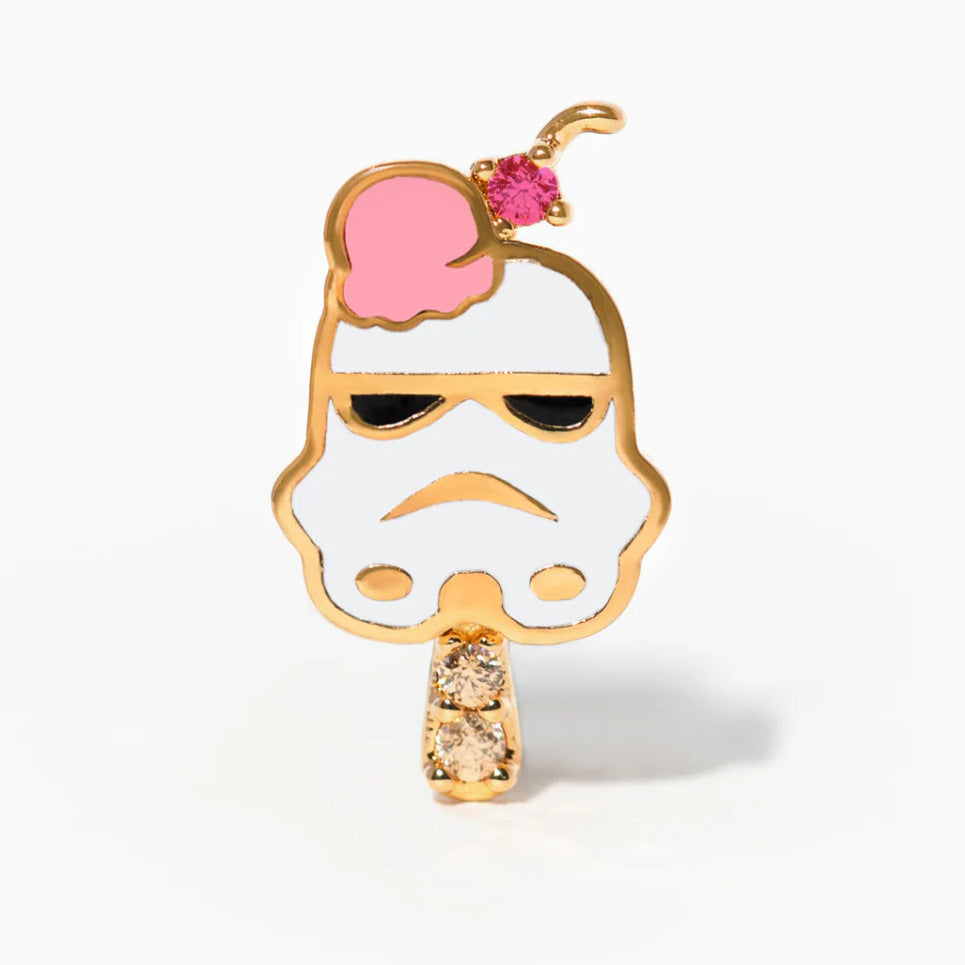 Wholesale Cute Oil Dripping Summer Cartoon Ice Cream Copper Plated 18K Gold Earrings ACC-ES-Xiny009