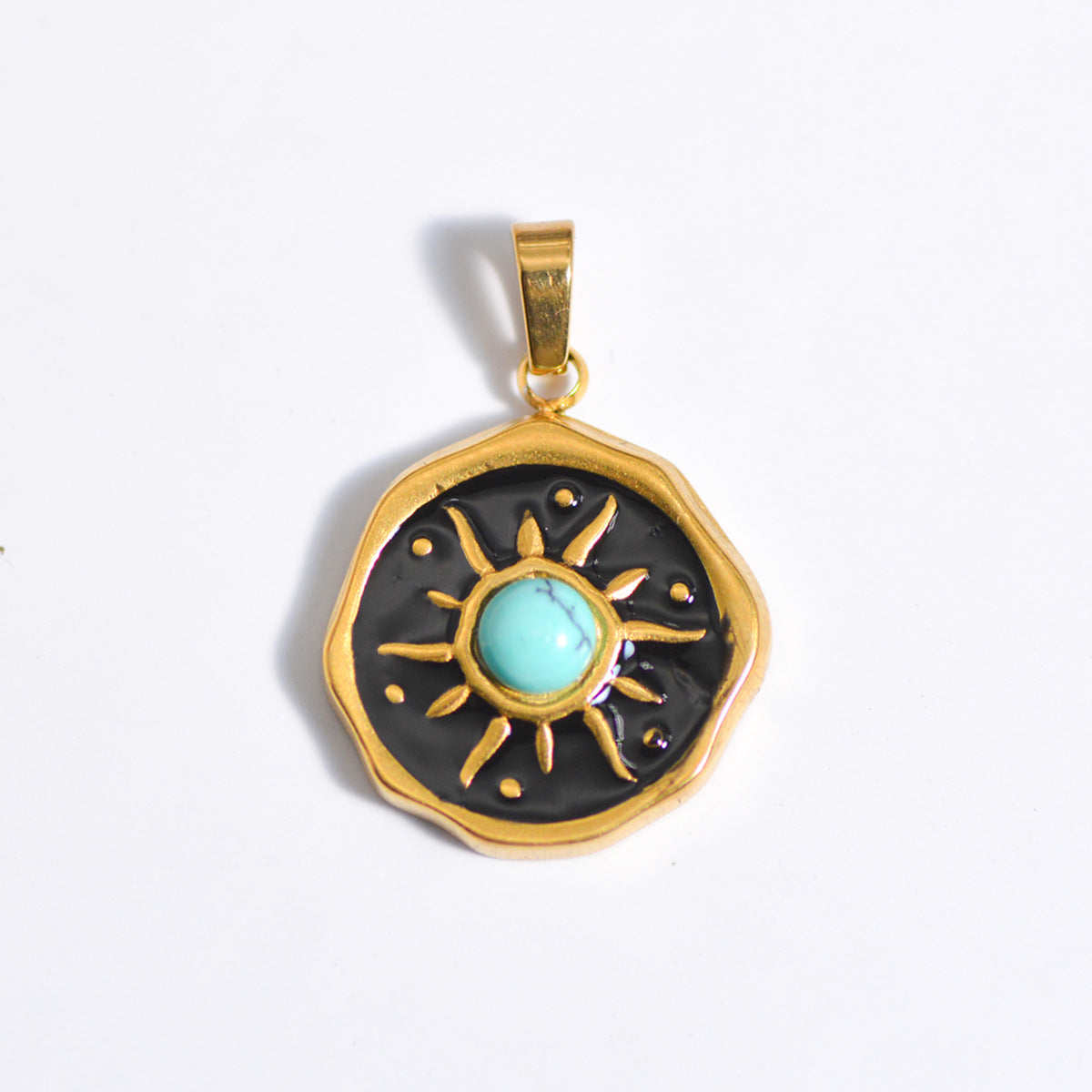 Wholesale Stylish Geometric Stainless Steel Necklace Pendant Natural Stone Drop DIY Jewelry Accessory For Layering And Gift