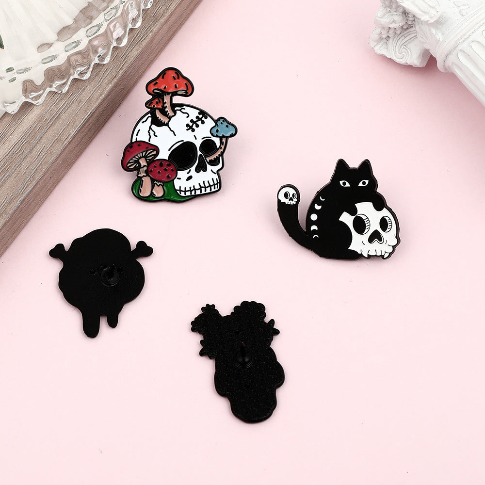 Wholesale  series brooch Ghost skull with hat accessories
