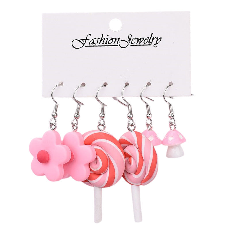 Wholesale Cartoon Butterfly Frog Strawberry Yellow Duck Acrylic Earrings Set