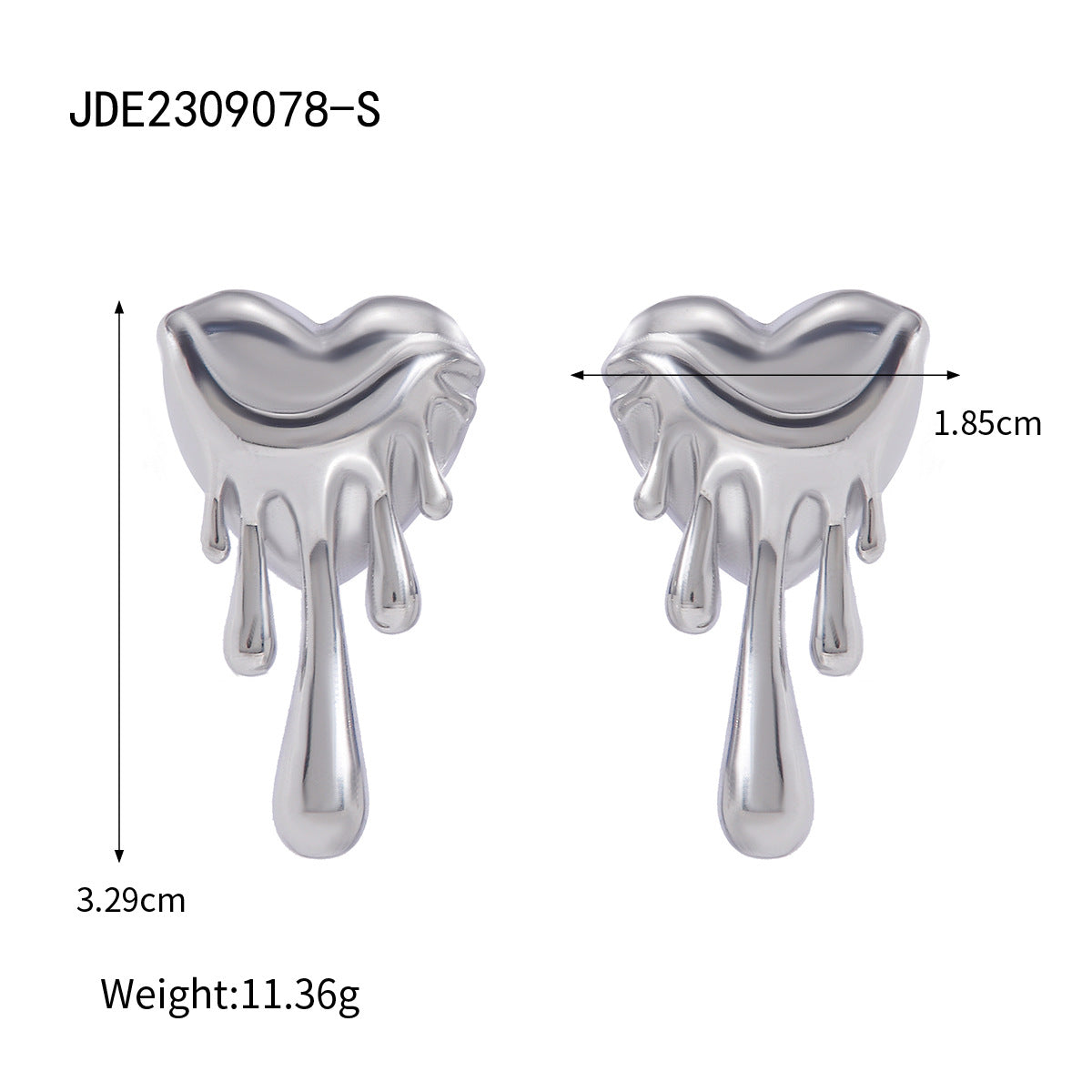 Wholesale 18k Gold Stainless Steel Earrings Heart Earrings ACC-ES-JingQiao002