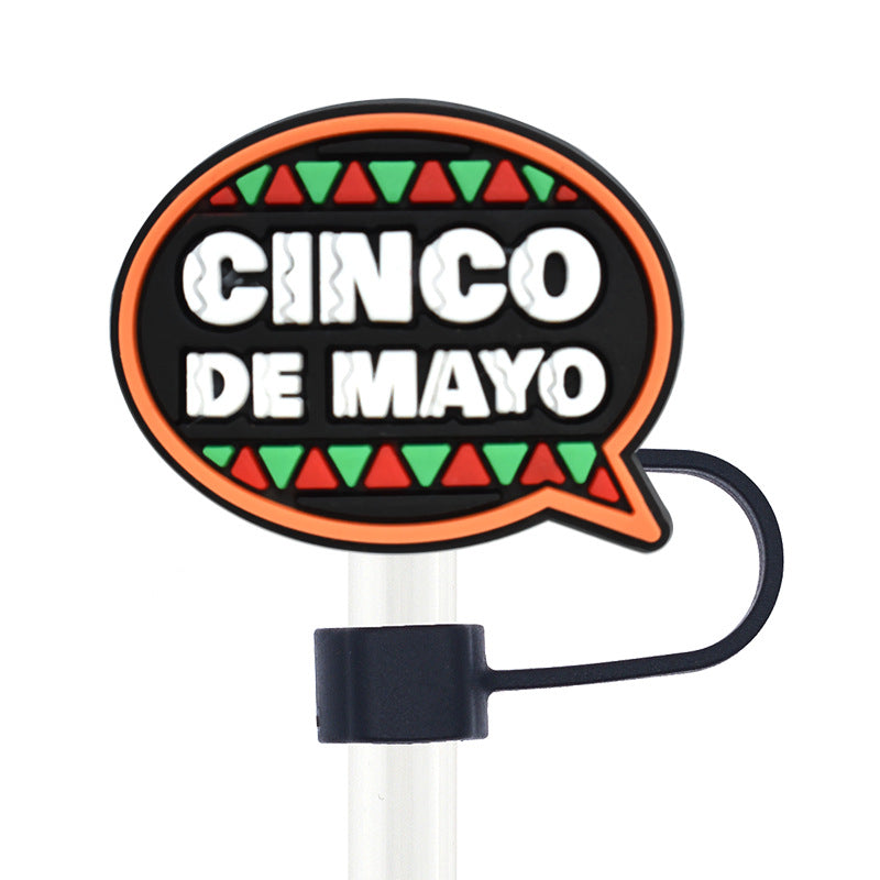 Wholesale Random 100pcs Mexican Style Straw Tube Cap 10mm Soft Glue Straw Decoration Straw Cover ACC-SCR-RYY050