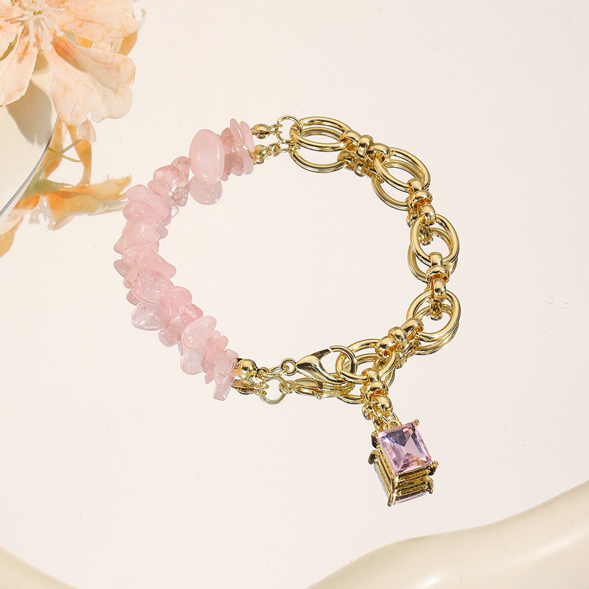 Wholesale Geometric irregular fashion all-match gravel bracelet colorful gravel braided bracelet