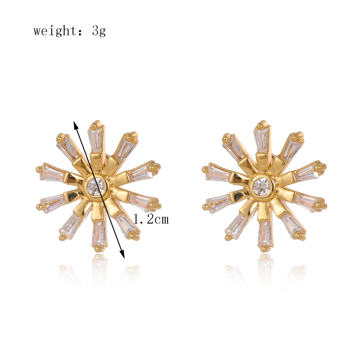 Wholesale Stainless Steel  Petal Diamond Full Diamond Flash Light Luxury Earrings