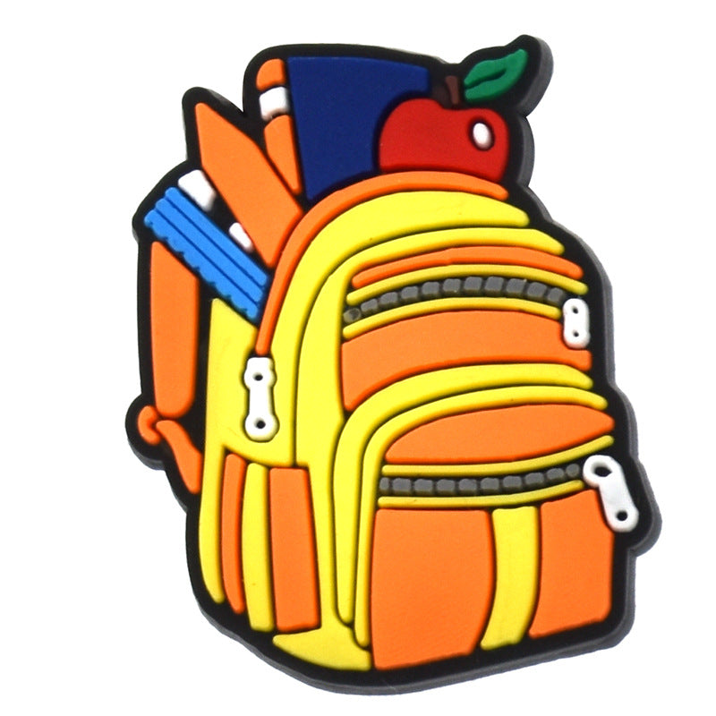 Wholesale Random 100pcs PVC Soft Rubber Perforated Shoes for The Start of The School Season, DIY Decoration ACC-SC-RYY008