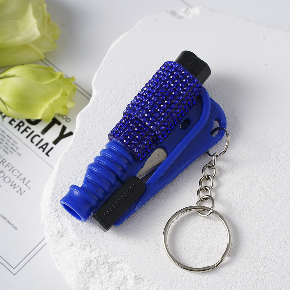 Wholesale Outdoor Safety Hammer Mini Car Diamond Keychain ACCVIP-KC-ZhiYa015
