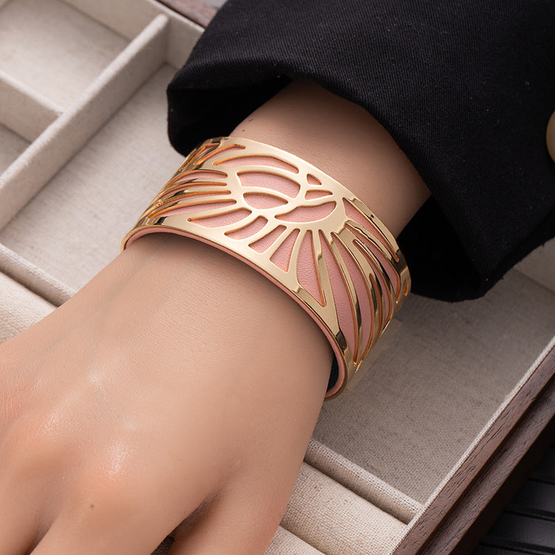 Wholesale Double-sided replaceable colorful PU leather bracelet