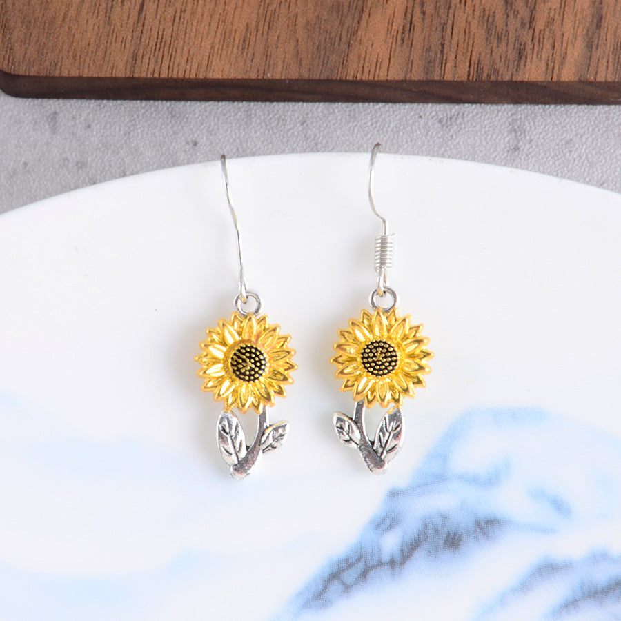 Wholesale Retro Simple Sunflower Earrings