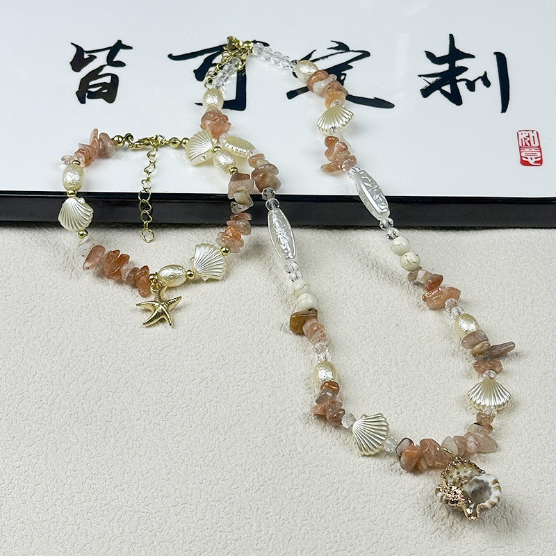 Großhandel natürliche Kiesstich -Barock -Perlenkette