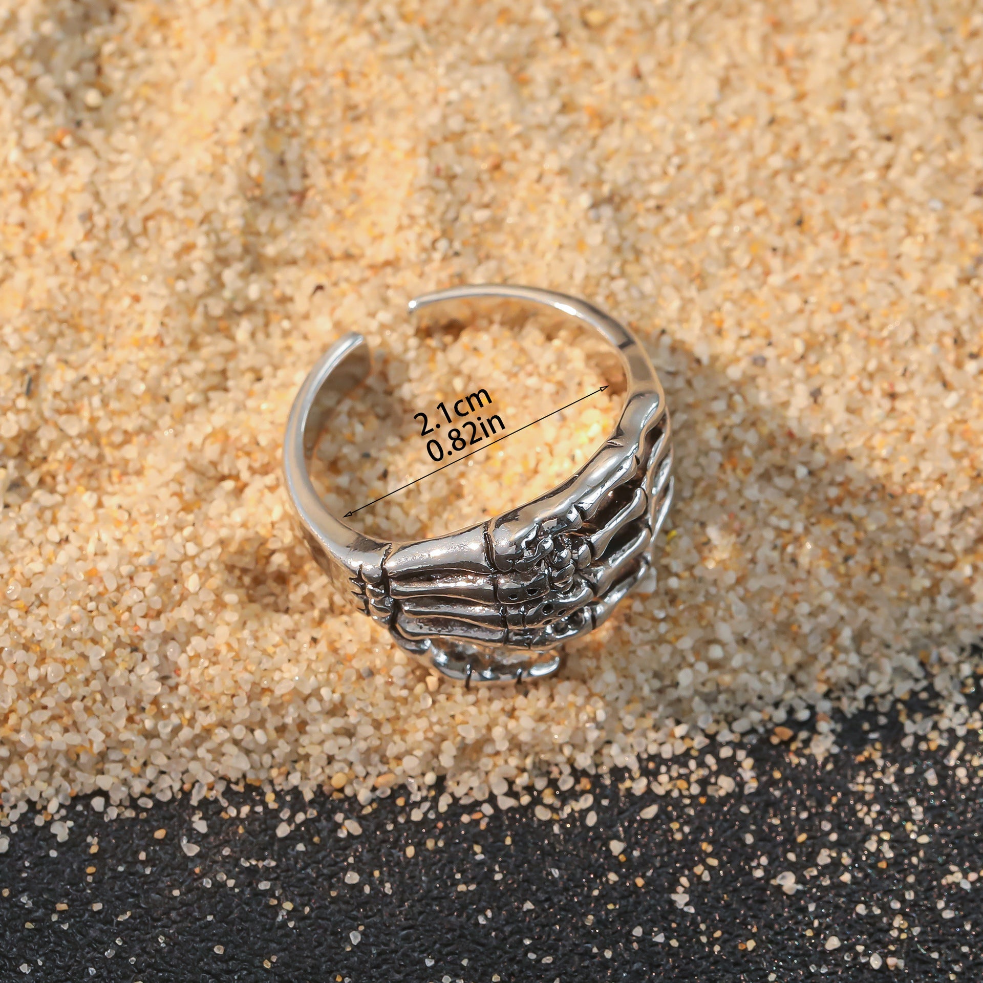 Wholesale Retro Personalized Punk Skull Claw Opening Adjustable Ring